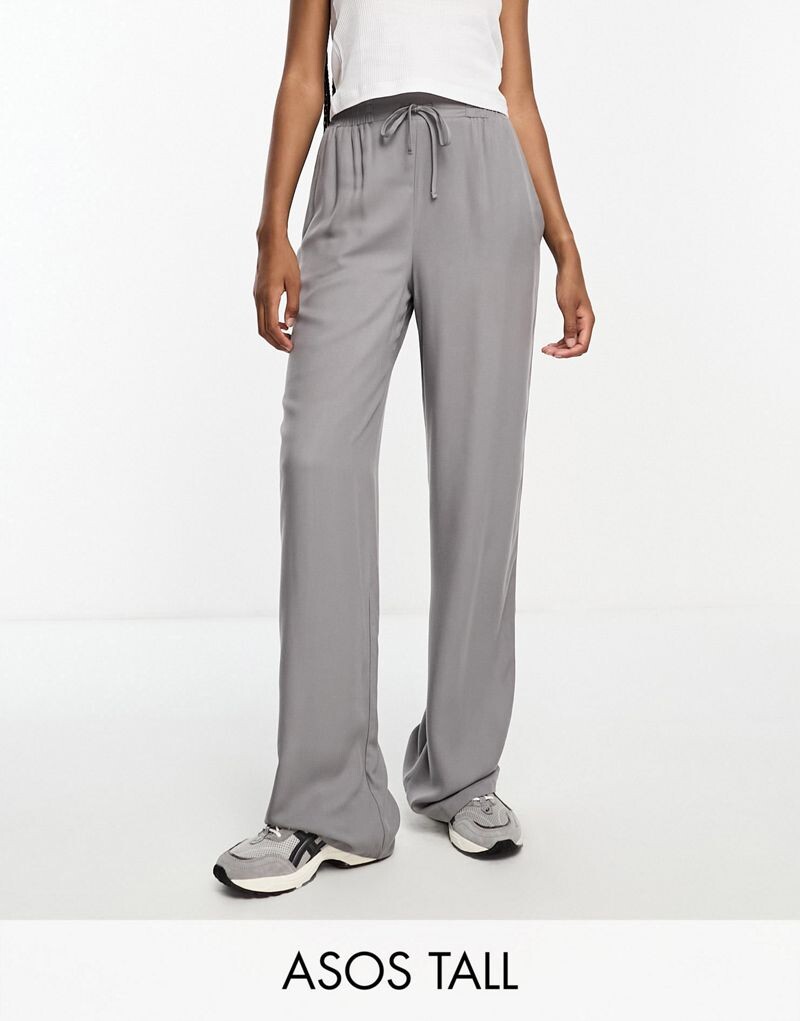 

ASOS DESIGN Tall – Серые брюки-слипоны