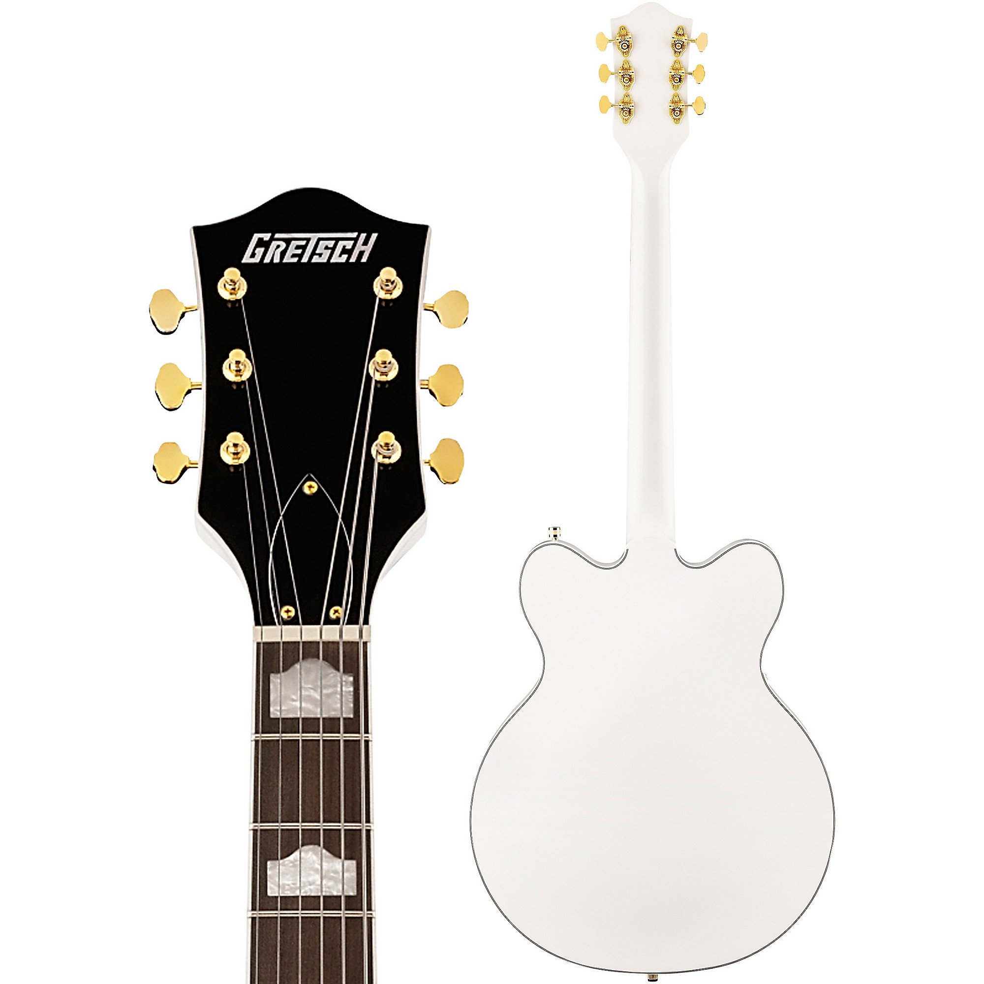 Gretsch Guitars G5422GLH Электроматическая классическая полая гитара с двойным вырезом и золотой фурнитурой Электрогитара для левой руки Snow Crest White