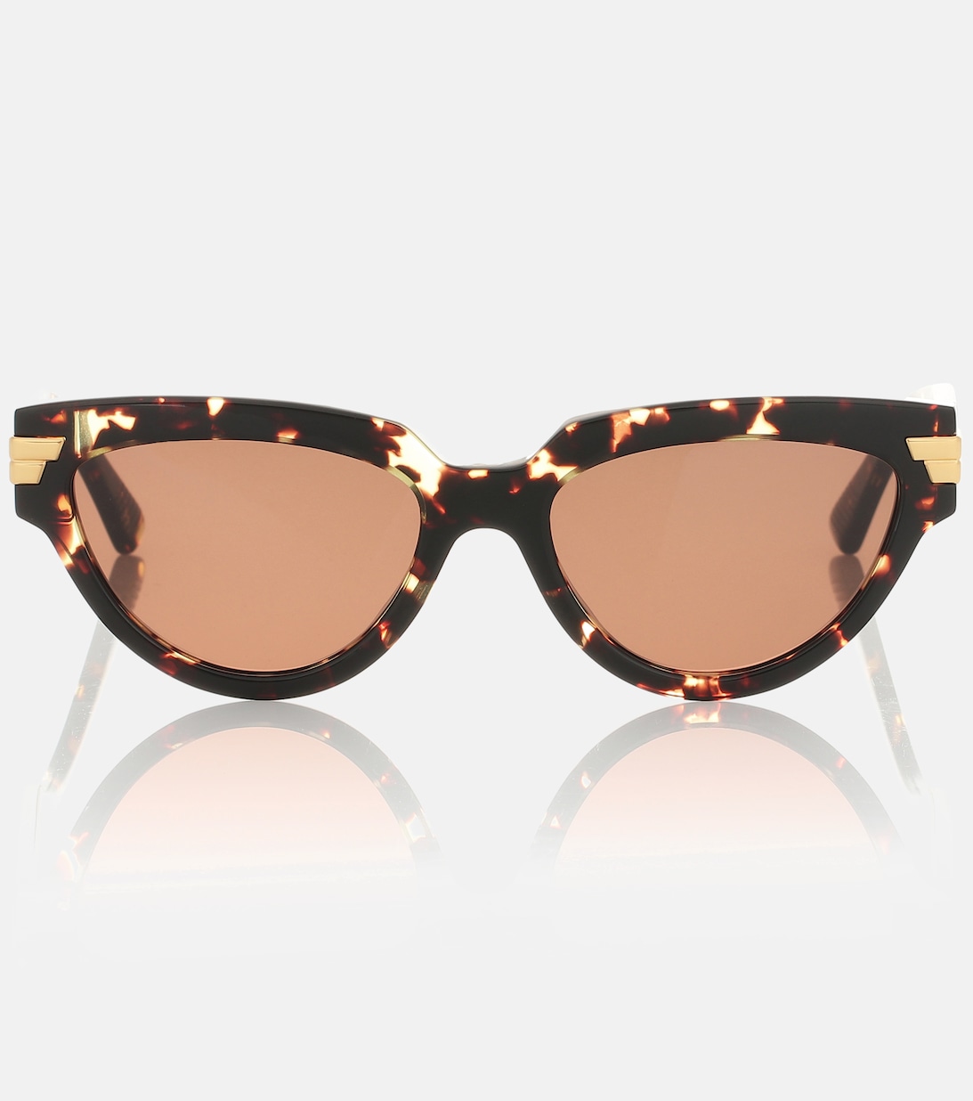 Солнцезащитные очки «кошачий глаз» Bottega Veneta, коричневый солнцезащитные очки кошачий глаз bottega veneta розовые