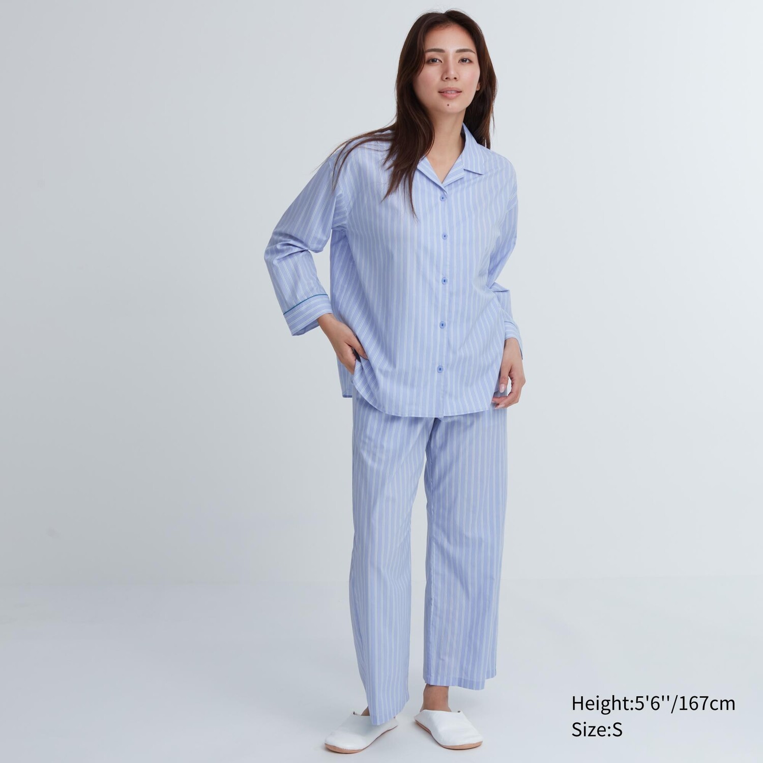 

Мягкая эластичная пижама с длинными рукавами Uniqlo, синий