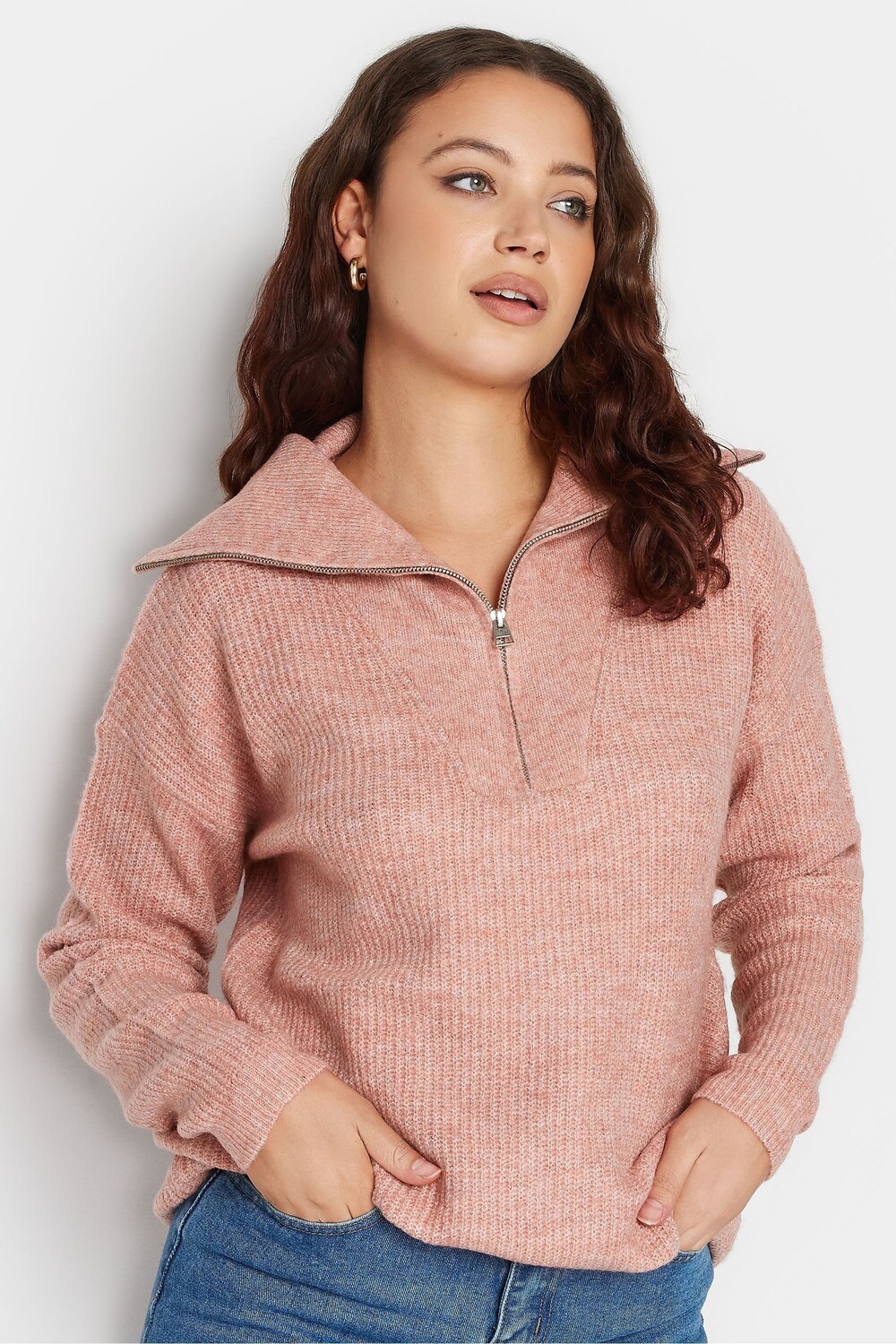 

С широким воротником и застежкой-молнией Long Tall Sally, розовый