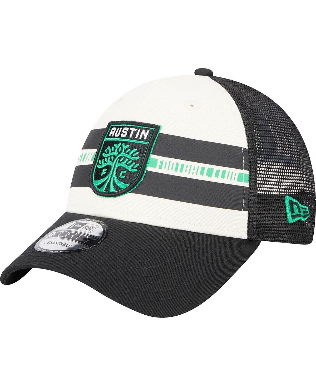 

Мужская бело-черная кепка Austin FC Team Stripes 9FORTY Trucker Snapback New Era