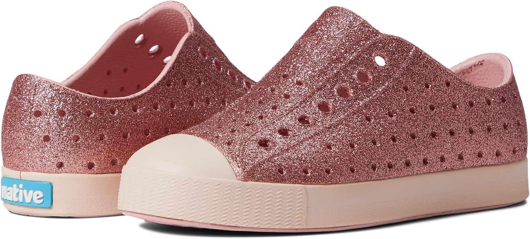Кроссовки Jefferson Bling Glitter Native Shoes Kids, цвет Rose Pink Bling/Dust Pink