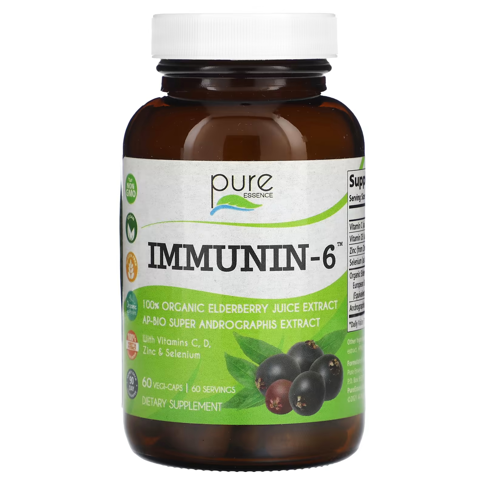 цена Пищевая добавка Pure Essence Immunin-6, 60 капсул