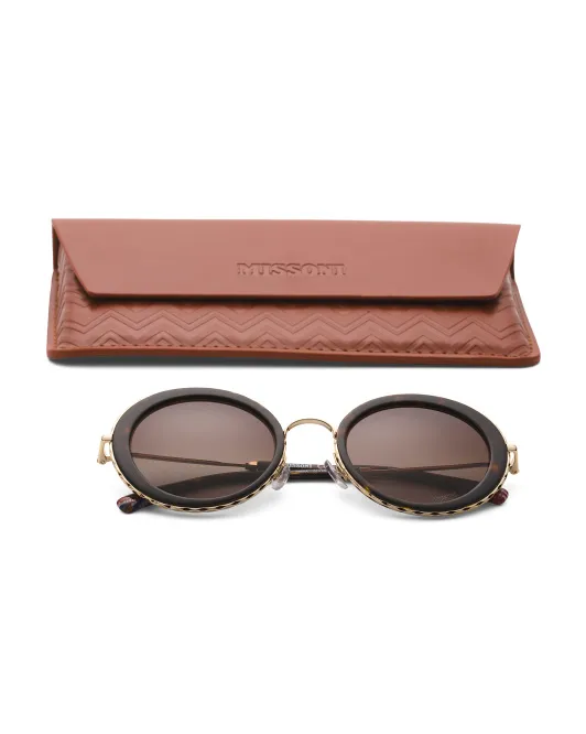 

Круглые солнцезащитные очки 51 мм Missoni, цвет Havana Brown