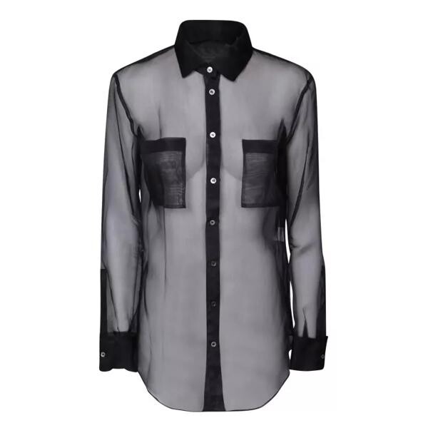 

Футболка semi-transparent silk shirt Blanca Vita, черный