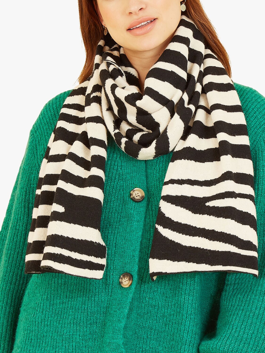 

Вязаный шарф Yumi Zebra, черный