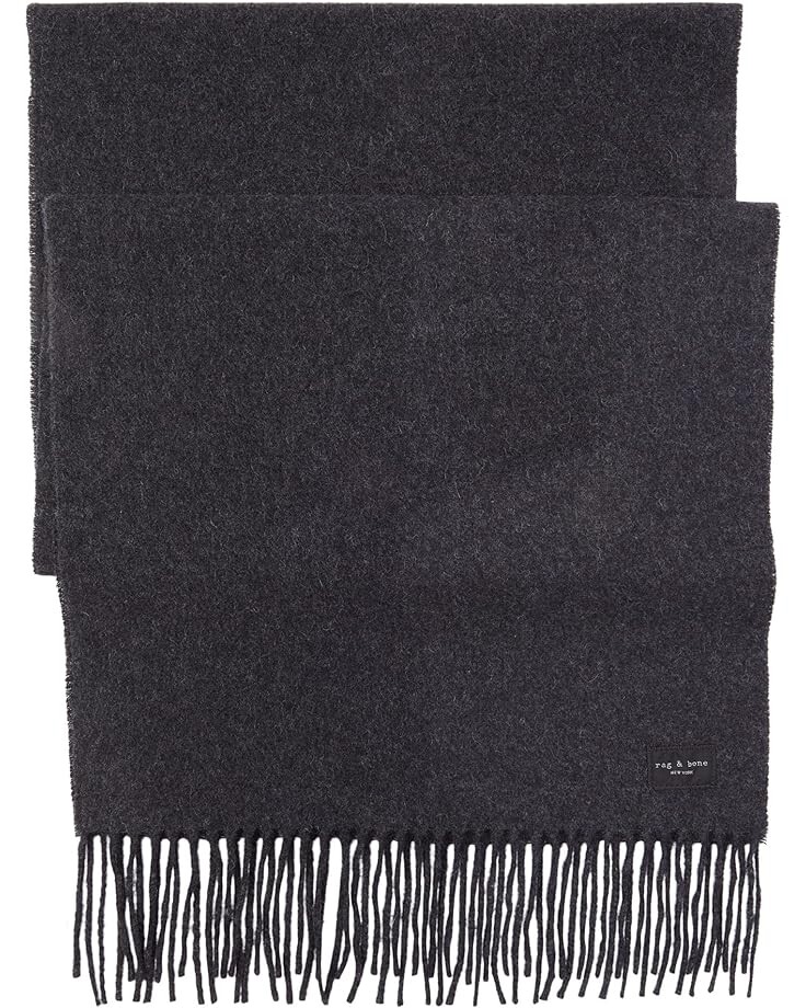 

Шарф rag & bone Addison Skinny Recycled Wool, угольный