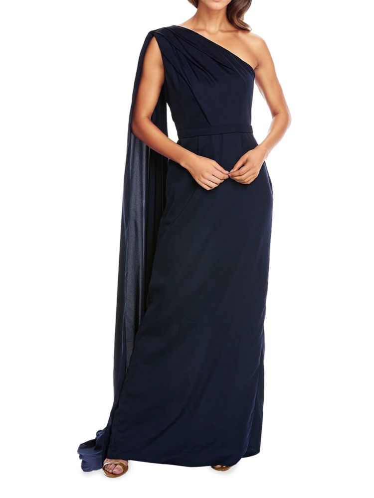 Платье из крепа Rene Ruiz Collection, темно-синий