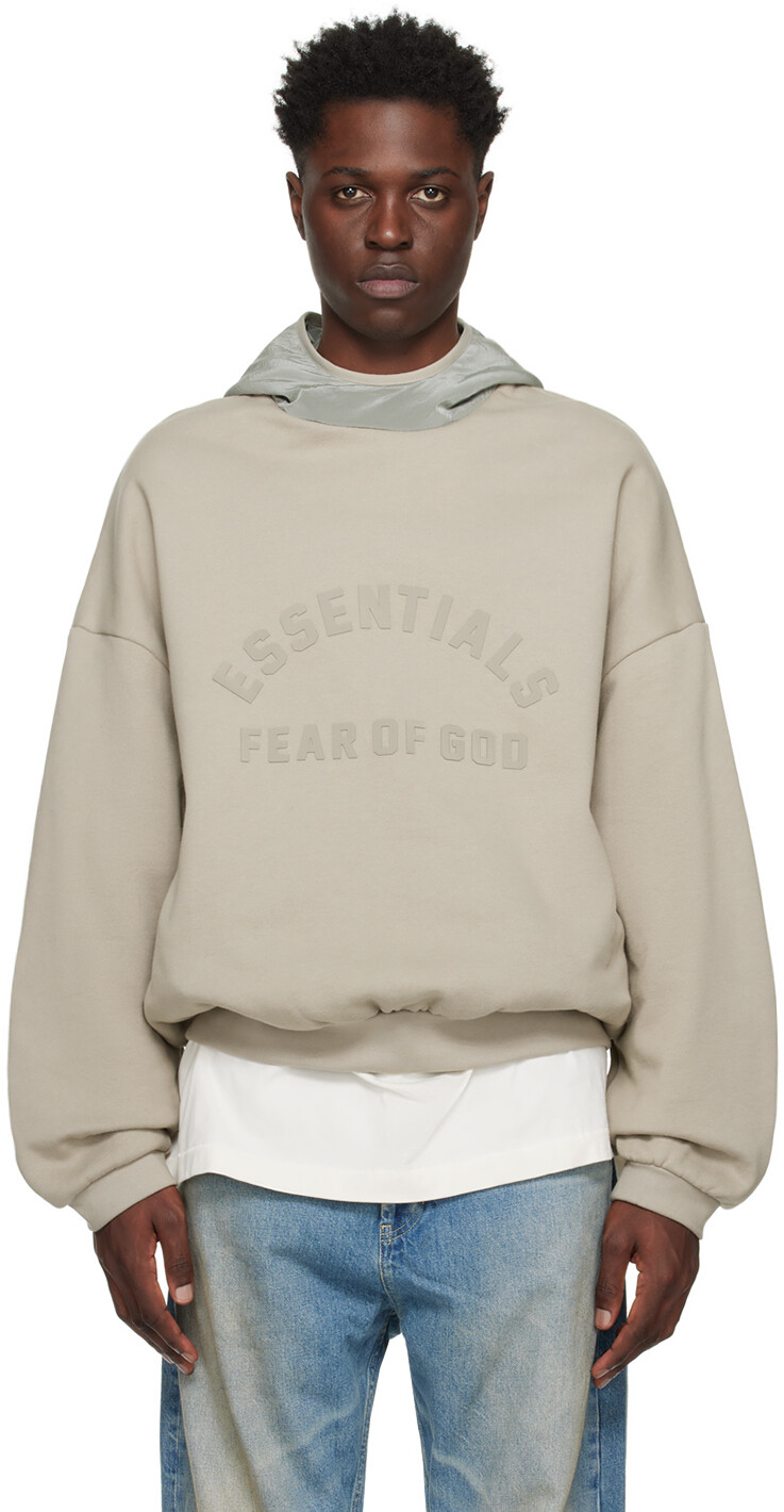 

Серый худи с капюшоном Fear Of God Essentials, цвет Seal/Seal