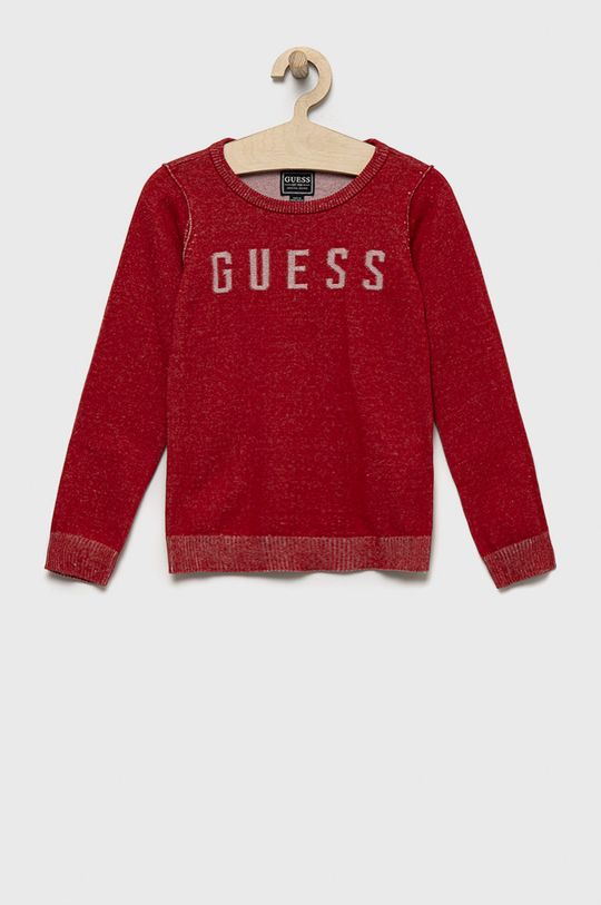 Детский хлопковый свитер Guess, красный