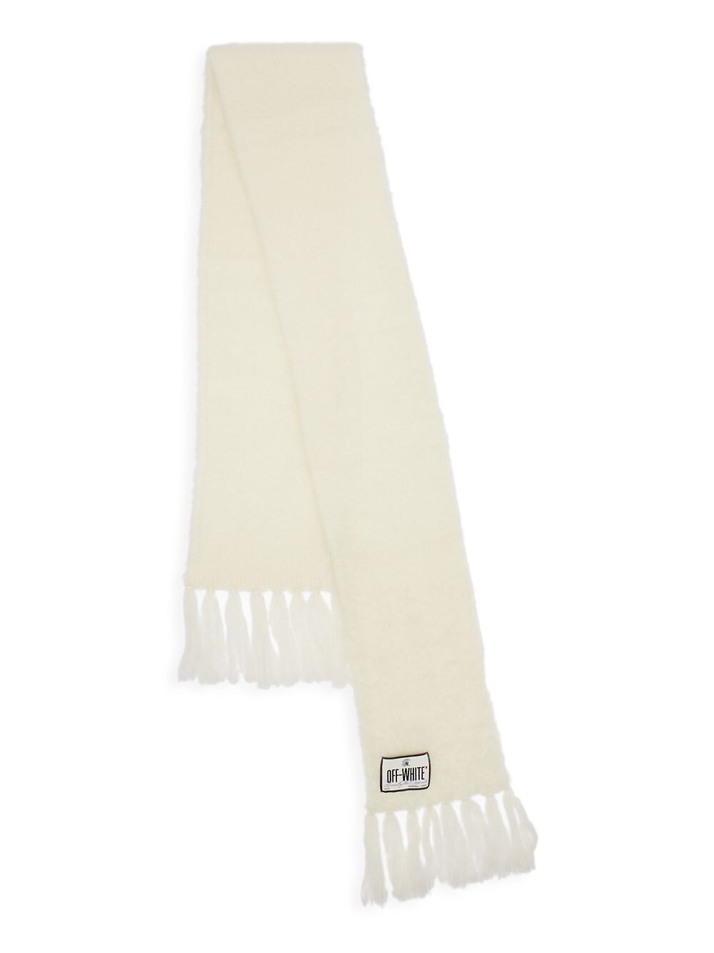 

Мохеровый шарф с бахромой Off-White, белый