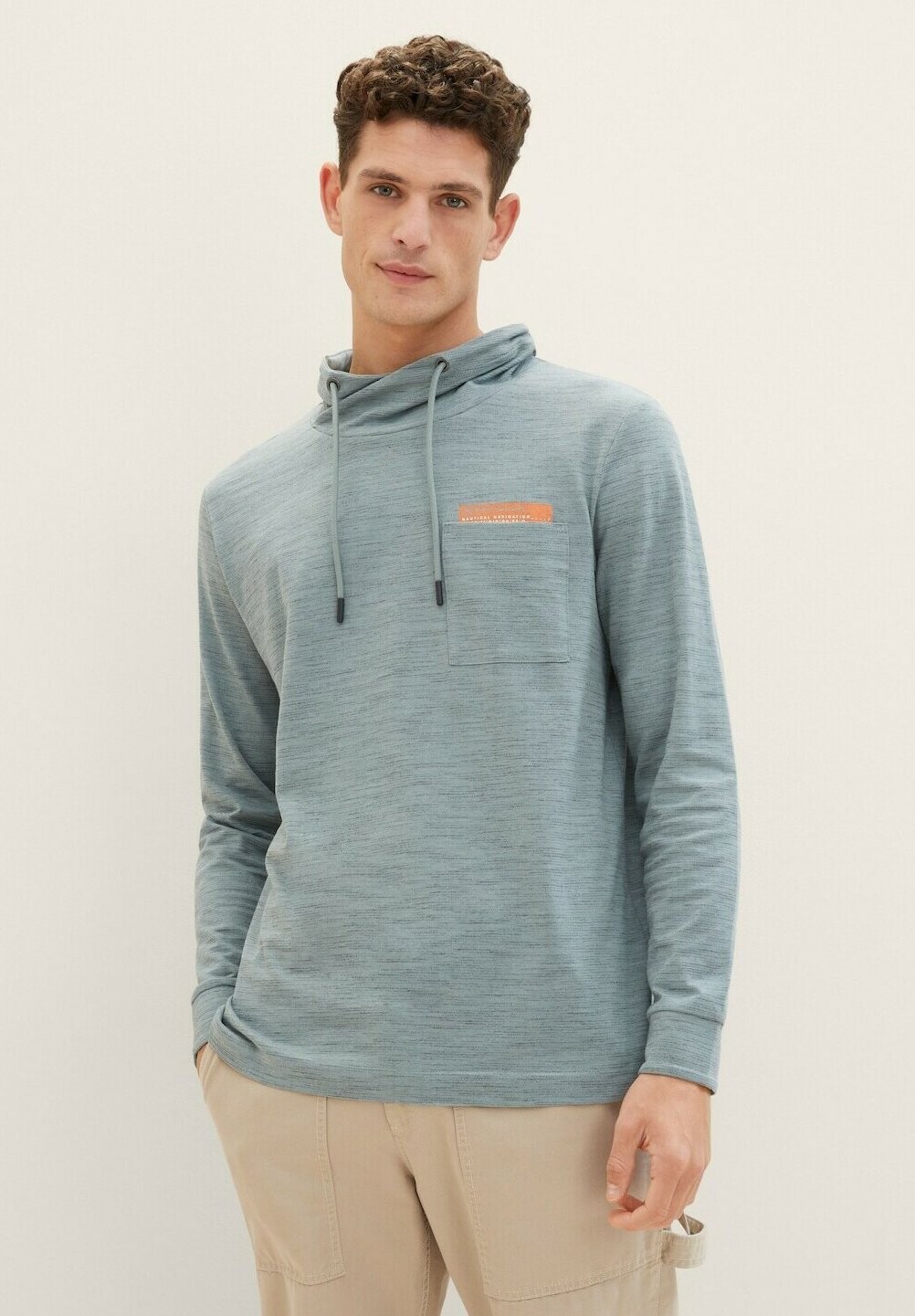 

Рубашка с длинными рукавами TOM TAILOR, цвет mint grey navy injected