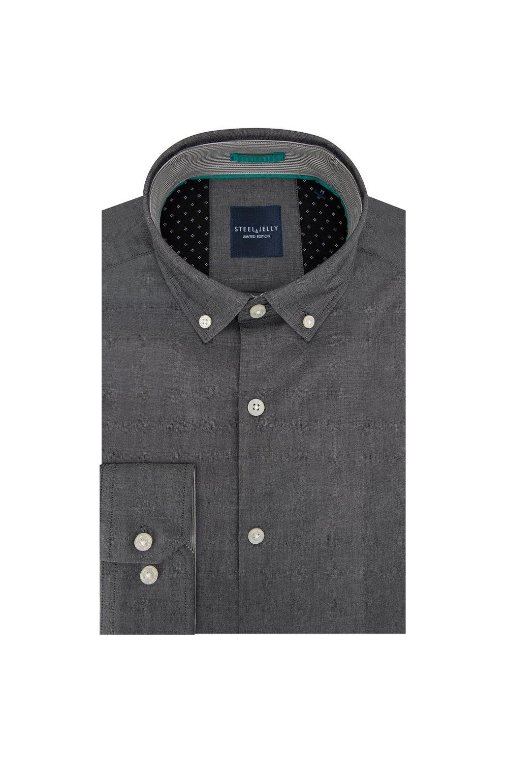 цена Рубашка узкого кроя из шамбре, ограниченная серия Steel & Jelly, черный