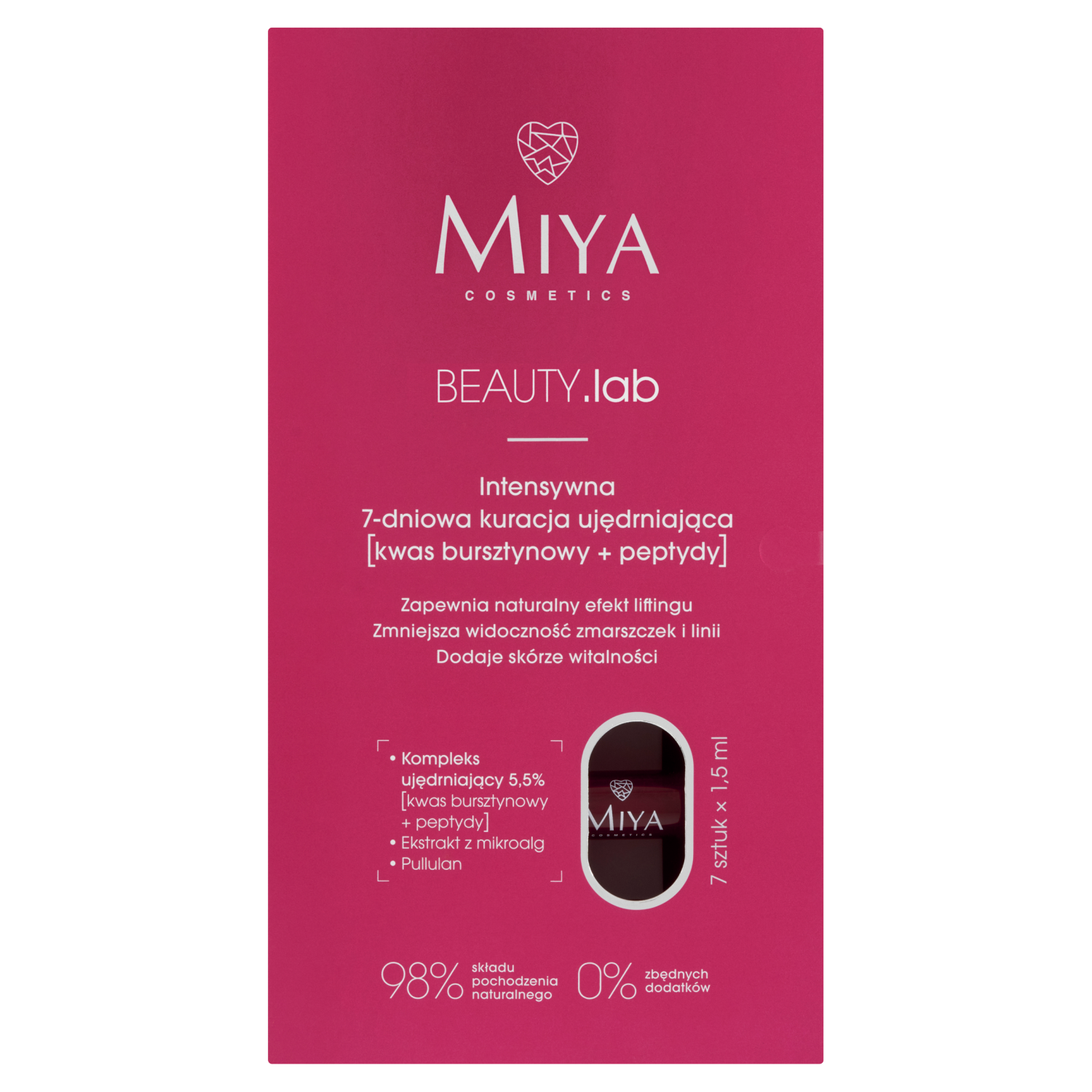 7-дневный укрепляющий уход за лицом Miya Cosmetics Beauty.Lab, 7x1,5 мл