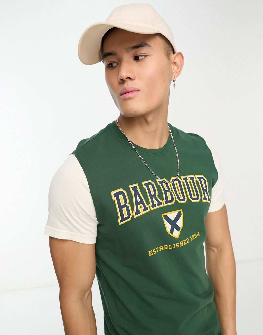 

Зеленая футболка Barbour Bodleian Varsity, Зеленый