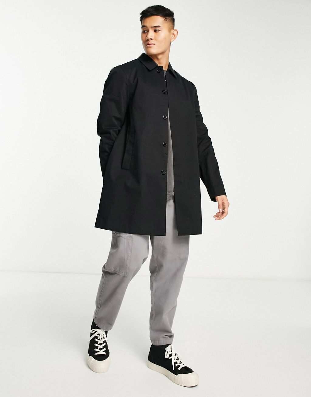 

Черное однотонное пальто New Look