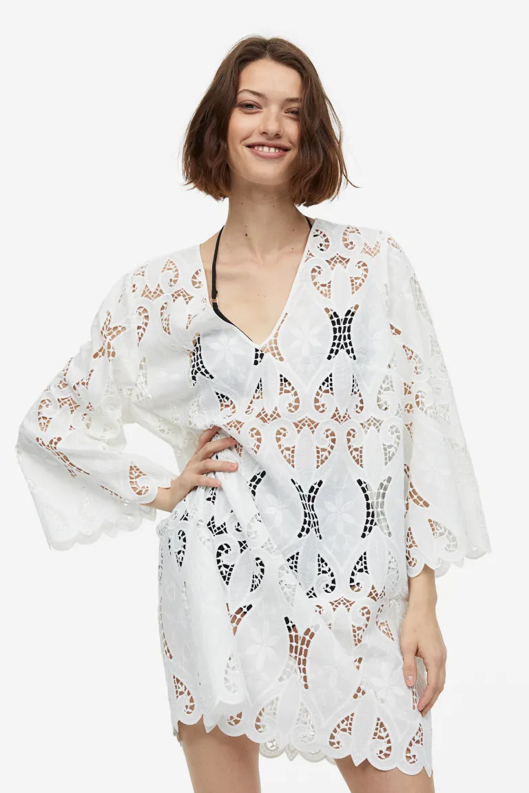 

Платье с вышивкой H&M, белый