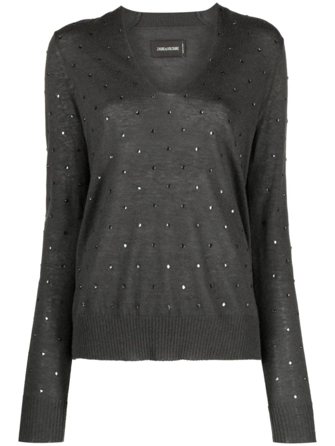 

Zadig&Voltaire кашемировый джемпер Elya со стразами, серый