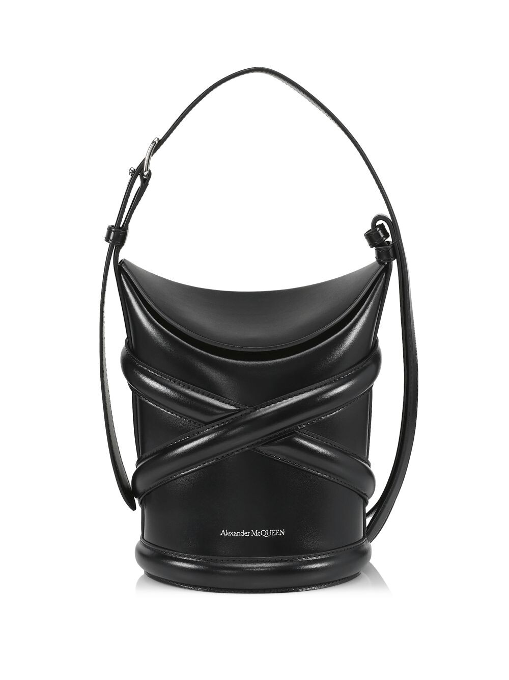 

Маленькая кожаная сумка-мешок The Curve Alexander McQueen, черный