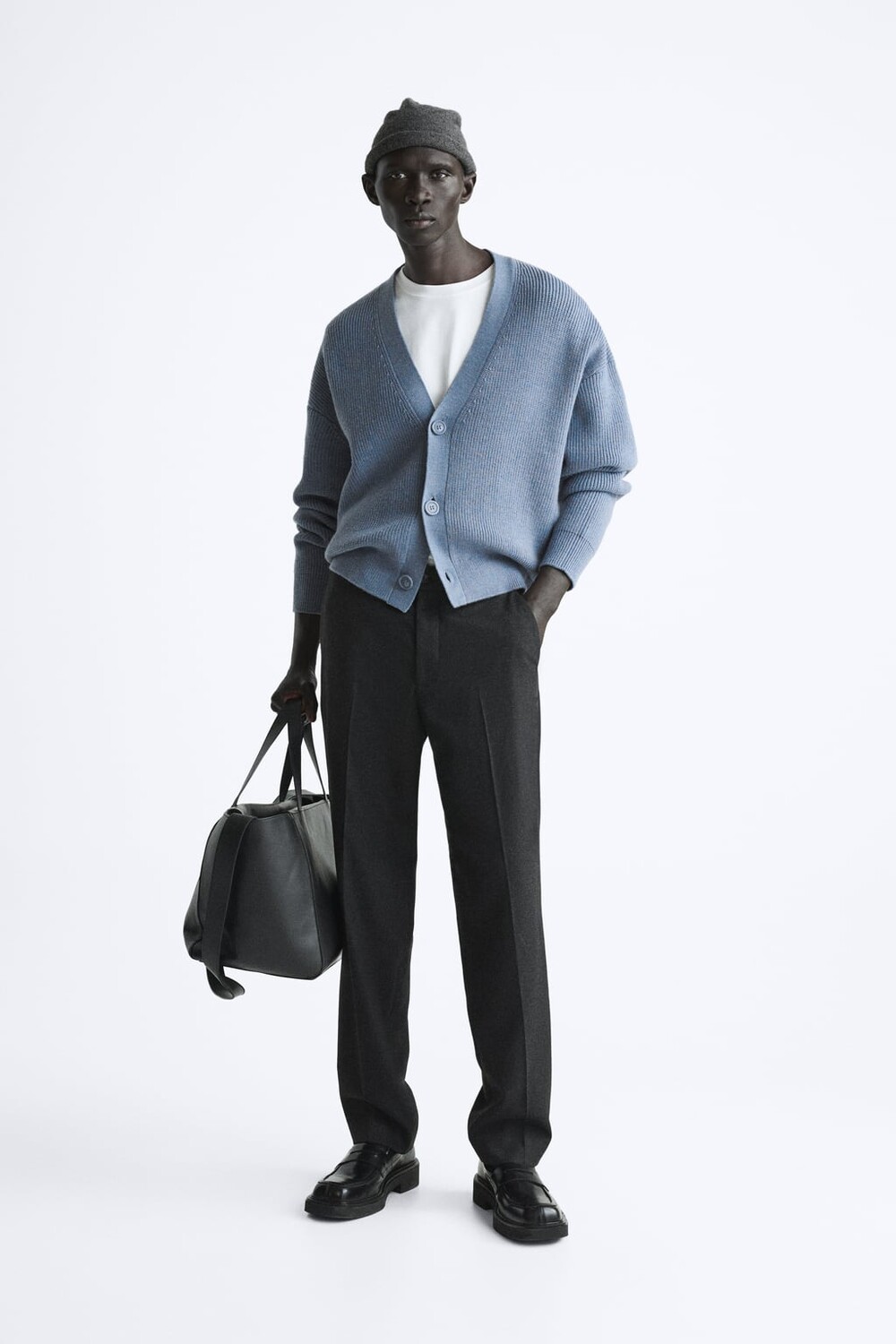 

Фактурные брюки ZARA, серый