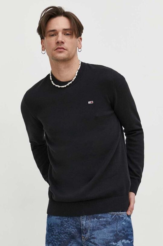 

Хлопковый свитер Tommy Jeans, черный