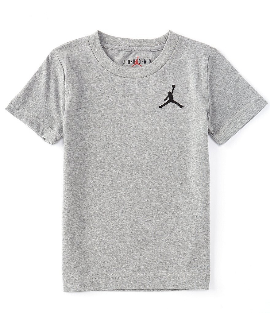 

Трикотажная футболка с короткими рукавами и вышивкой логотипа Jordan Little Boys 2T-7 Jumpman, серый