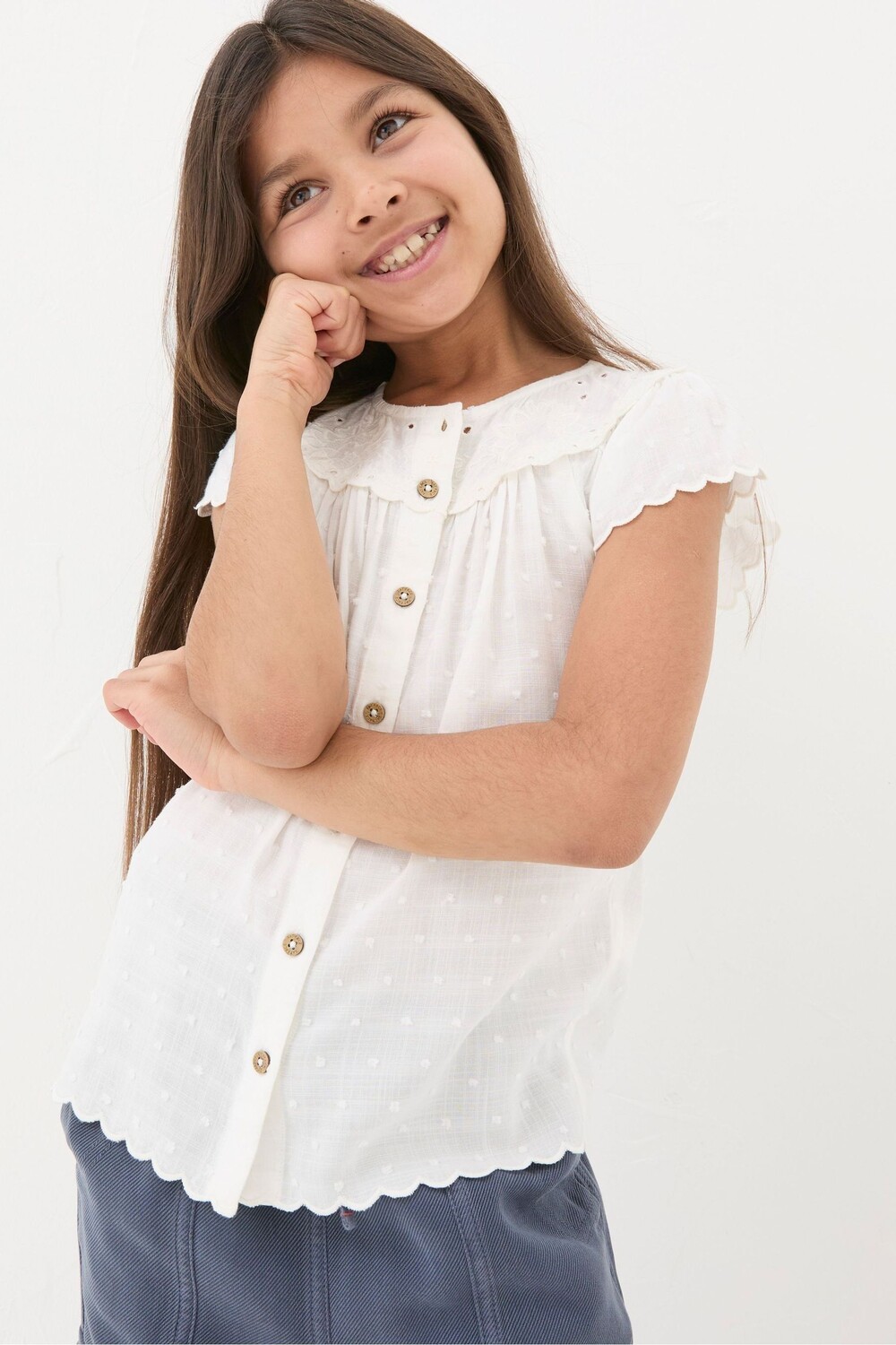 

Блузка Fatface Emily с вышивкой Fat Face, белый