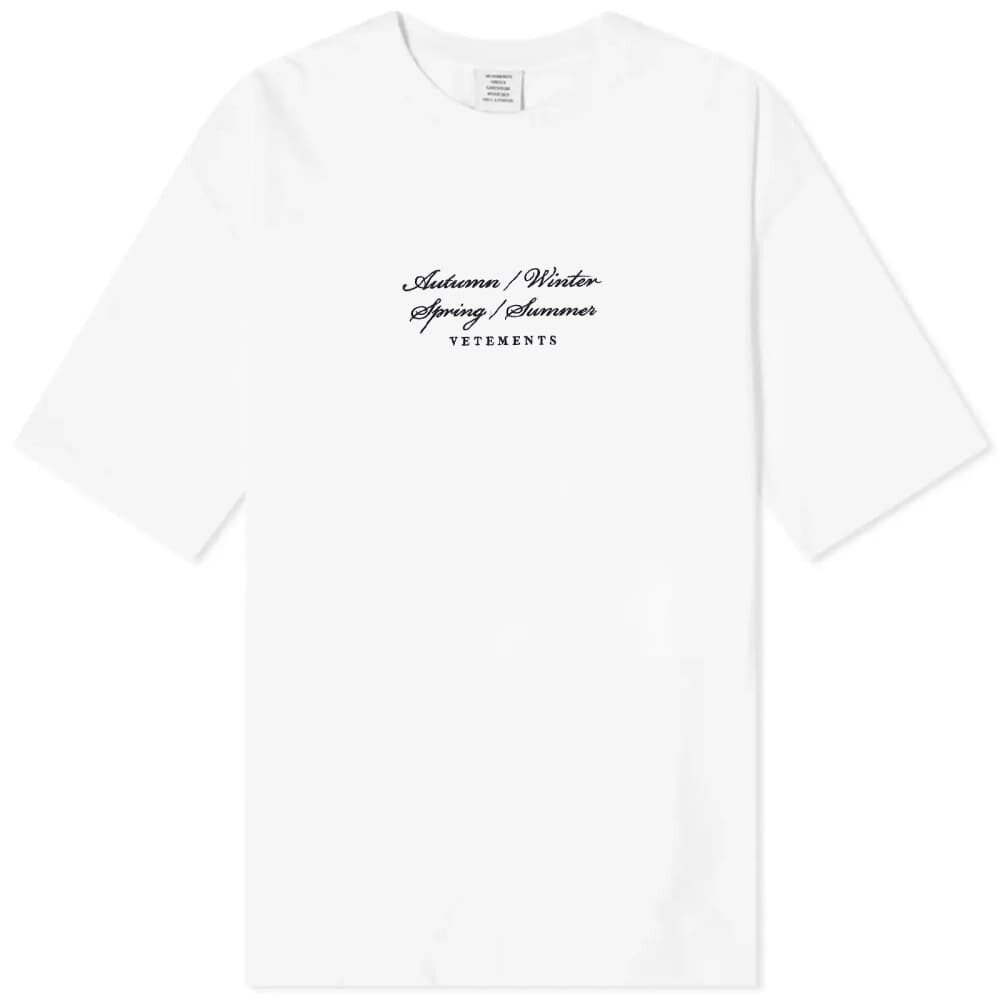 

Vetements Футболка с вышитым логотипом 4 Seasons, белый