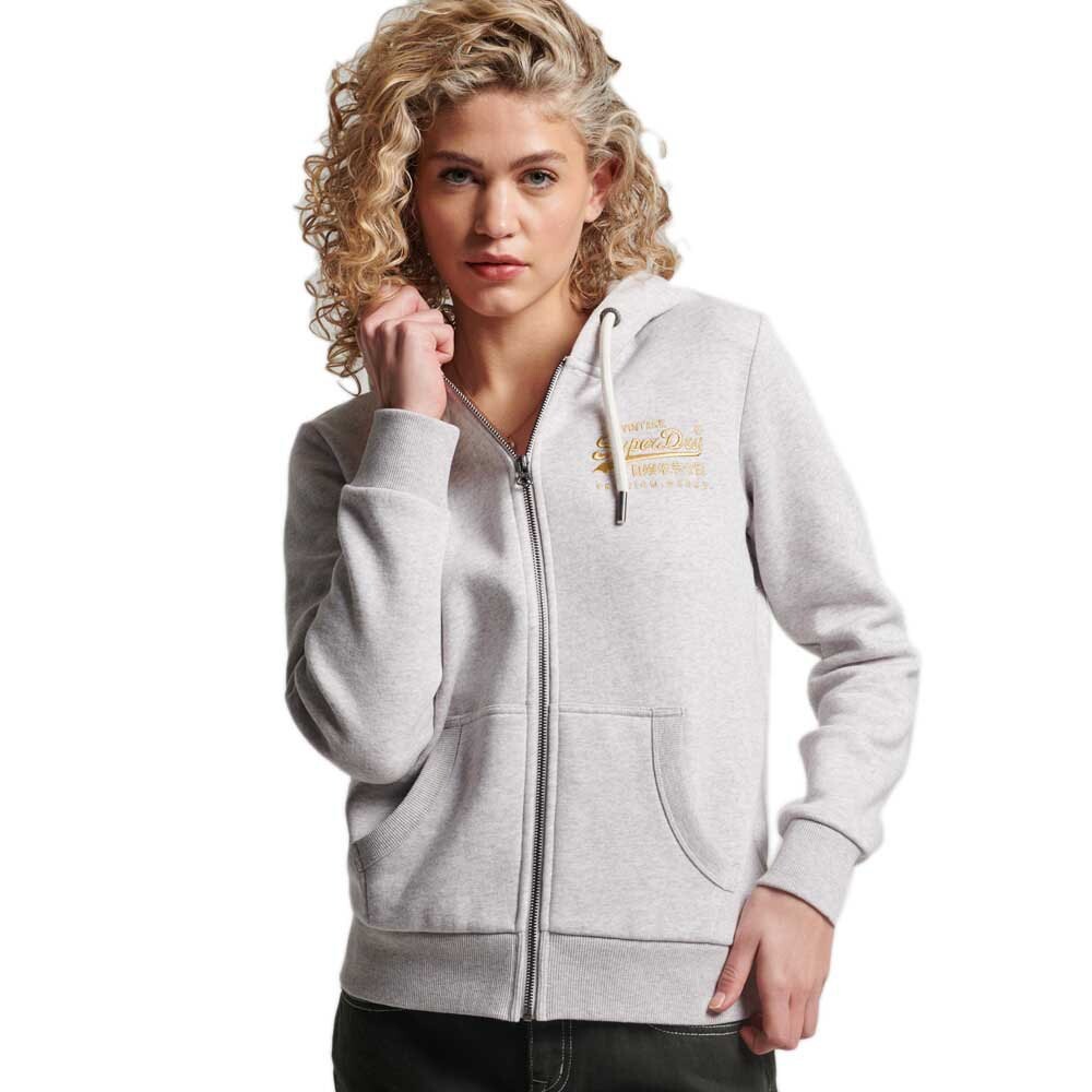 

Толстовка Superdry Vintage Logo Scripted Coll Full Zip, серый