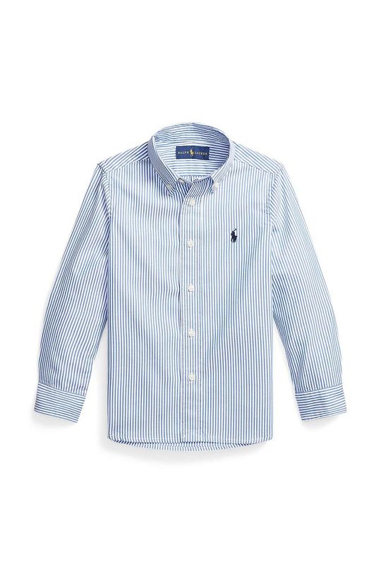 Детская хлопковая рубашка Polo Ralph Lauren, синий