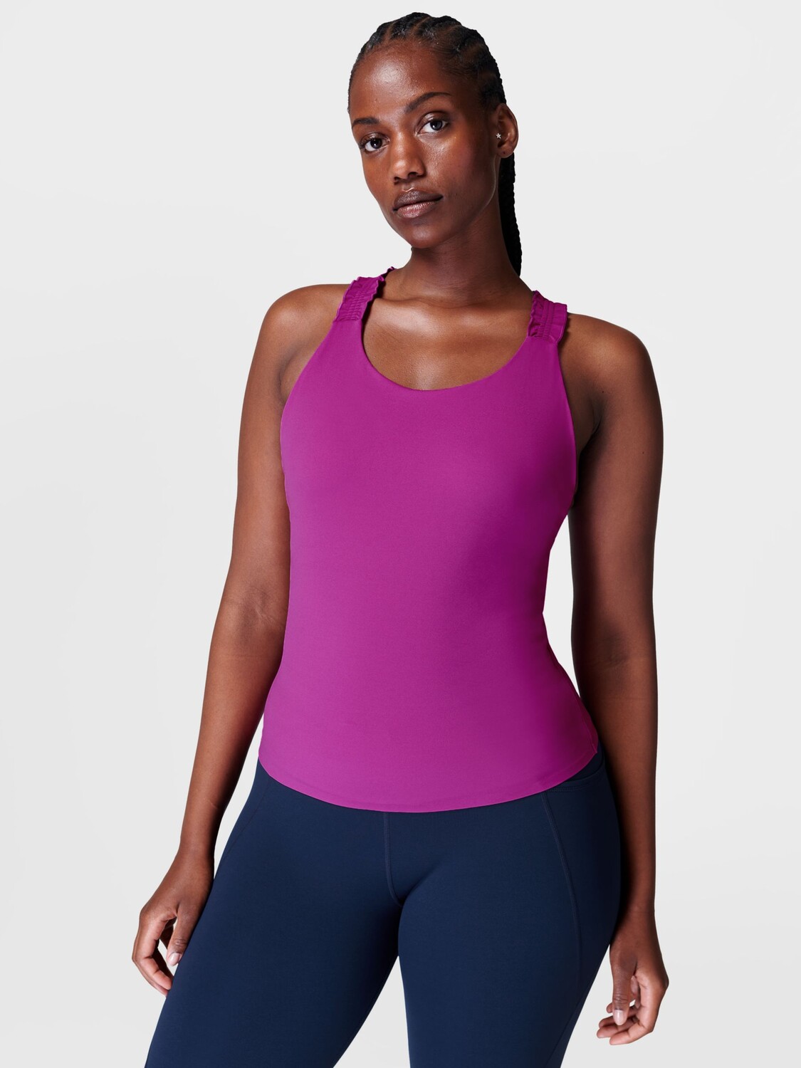 

Майка Sweaty Betty Power с перекрестной спинкой, мальбековый фиолетовый