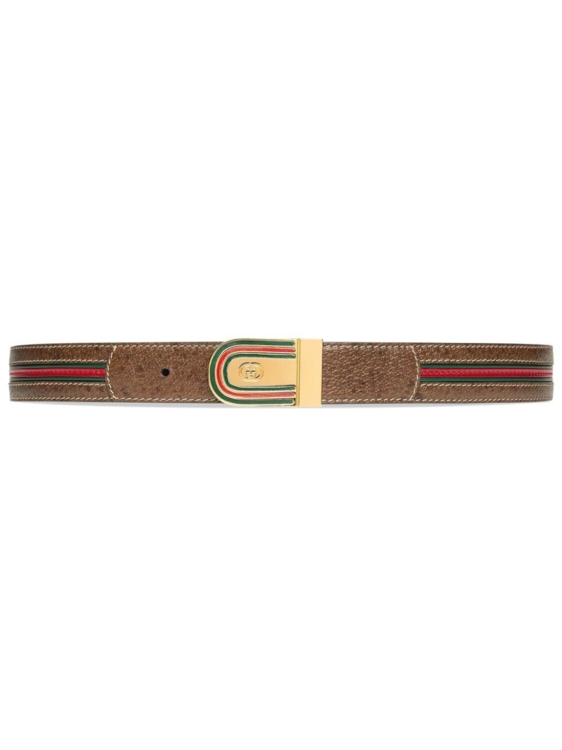 

Gucci ремень с пряжкой Interlocking G, коричневый