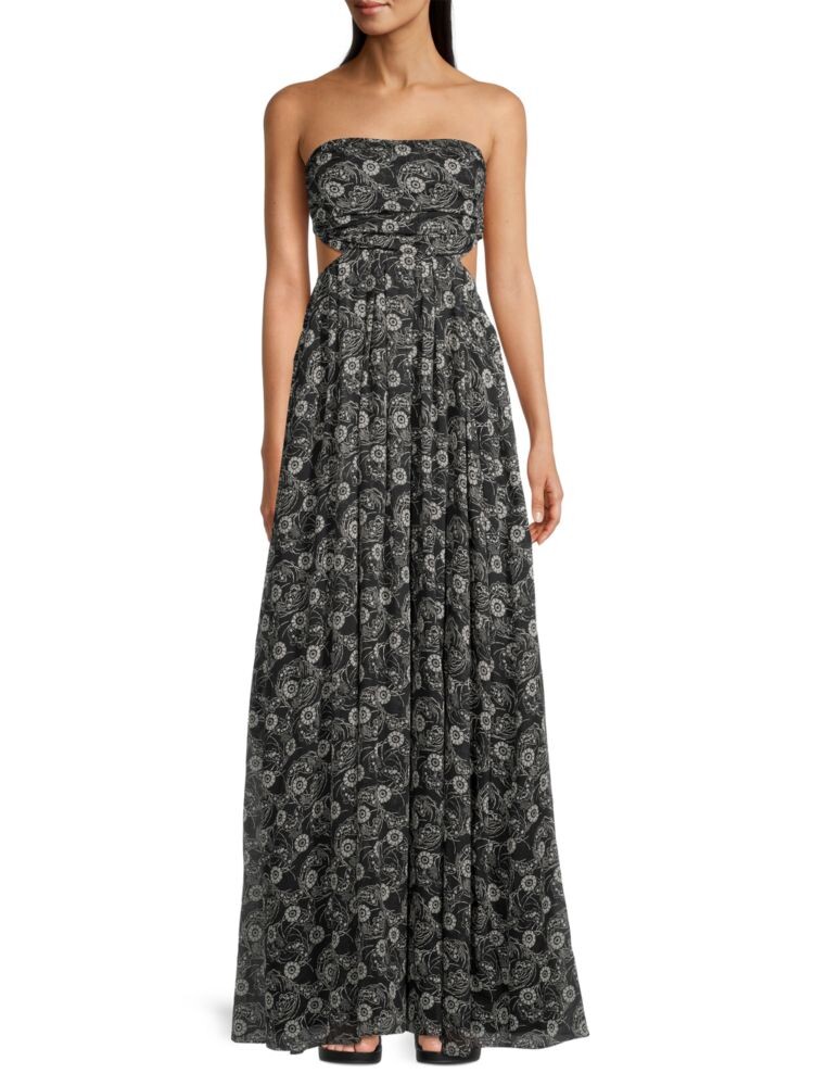 

Платье макси Monarch Fleur с вырезами Rebecca Taylor, цвет Black Multicolor