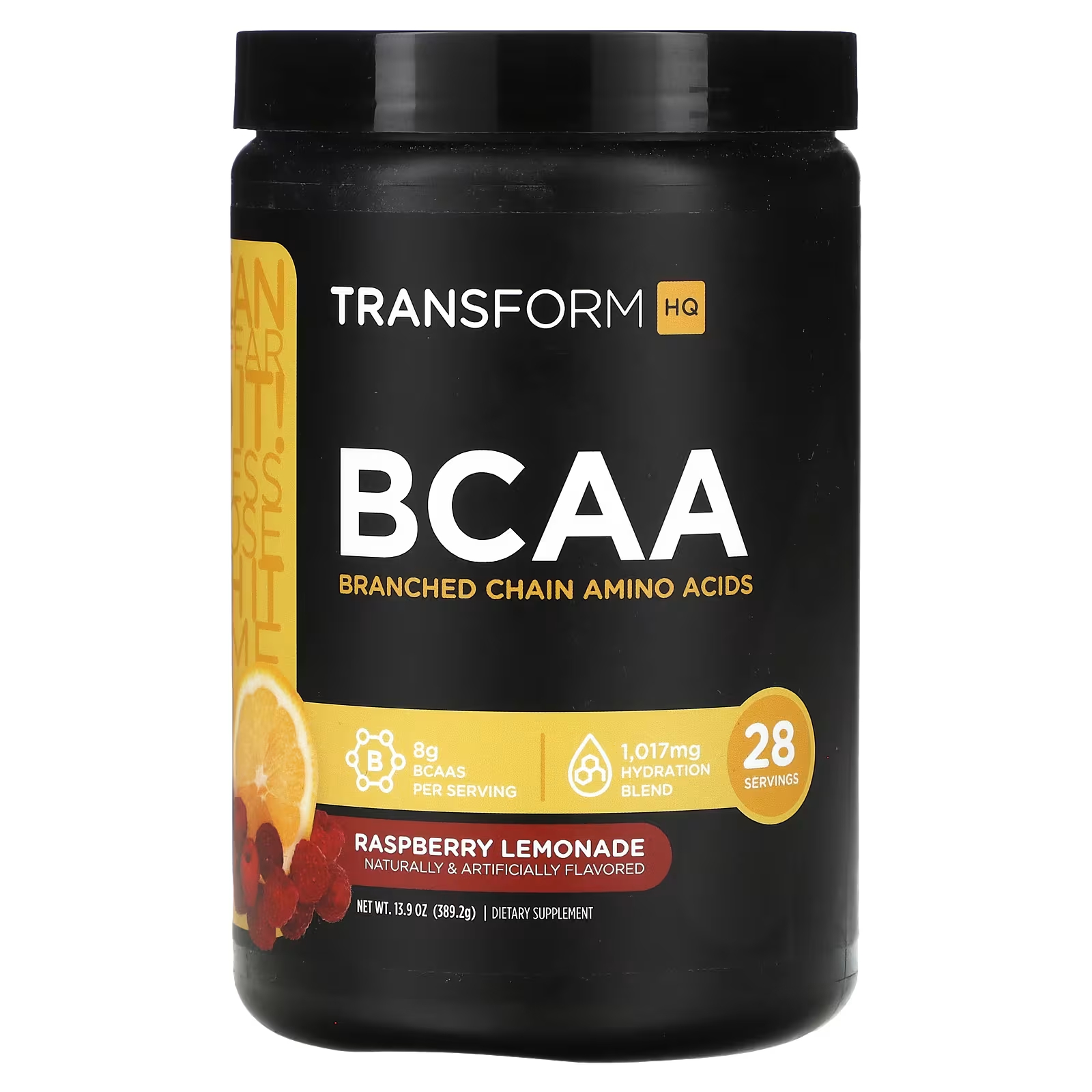 Пищевая добавка TransformHQ BCAA с малиновым лимонадом, 389,2 г пищевая добавка transformhq everyday super boost клубничный лимонад 137 г