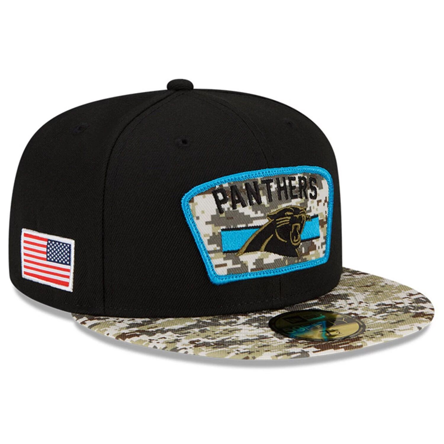 

Мужская шляпа New Era Black/Camo Carolina Panthers 2021 Salute To Service 59FIFTY