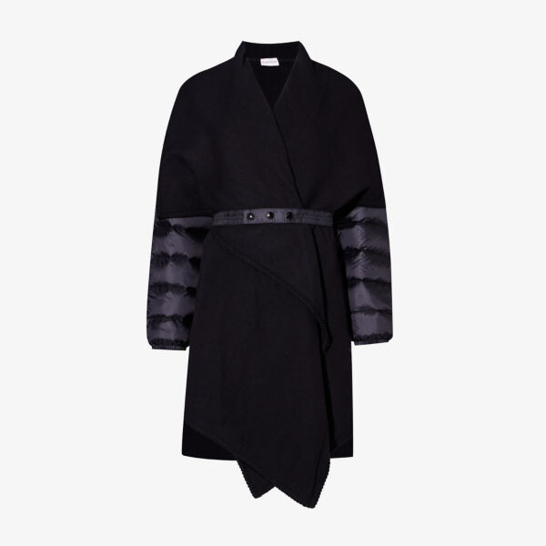 

Кейп-ракушка стандартного кроя с шалевым воротником и фирменной аппликацией Moncler, черный