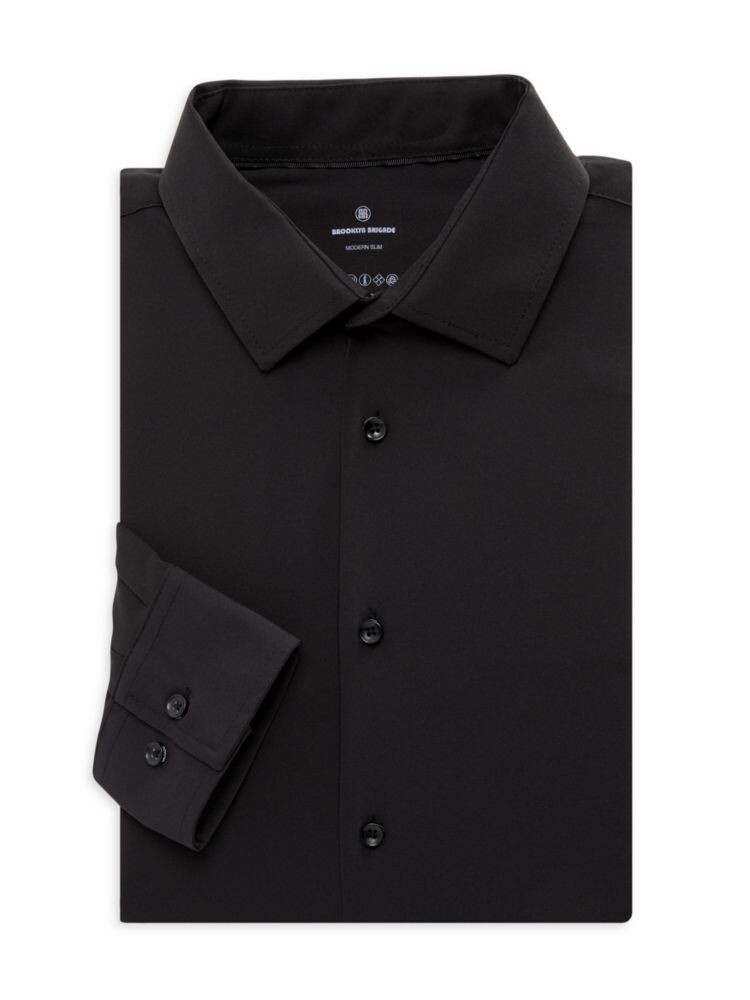 

Однотонная классическая рубашка Slim Fit Brooklyn Brigade, черный