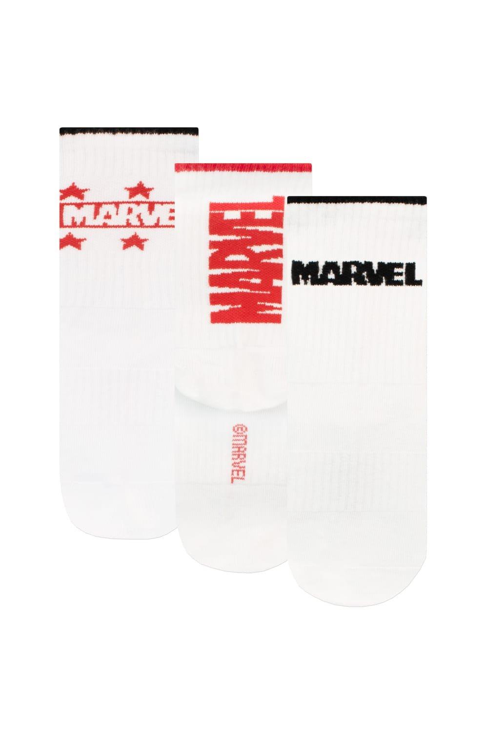 Набор спортивных носков с логотипом, 3 шт. Marvel, белый набор пазлов 5в1 по 54 эл marvel 2 marvel step puzzle