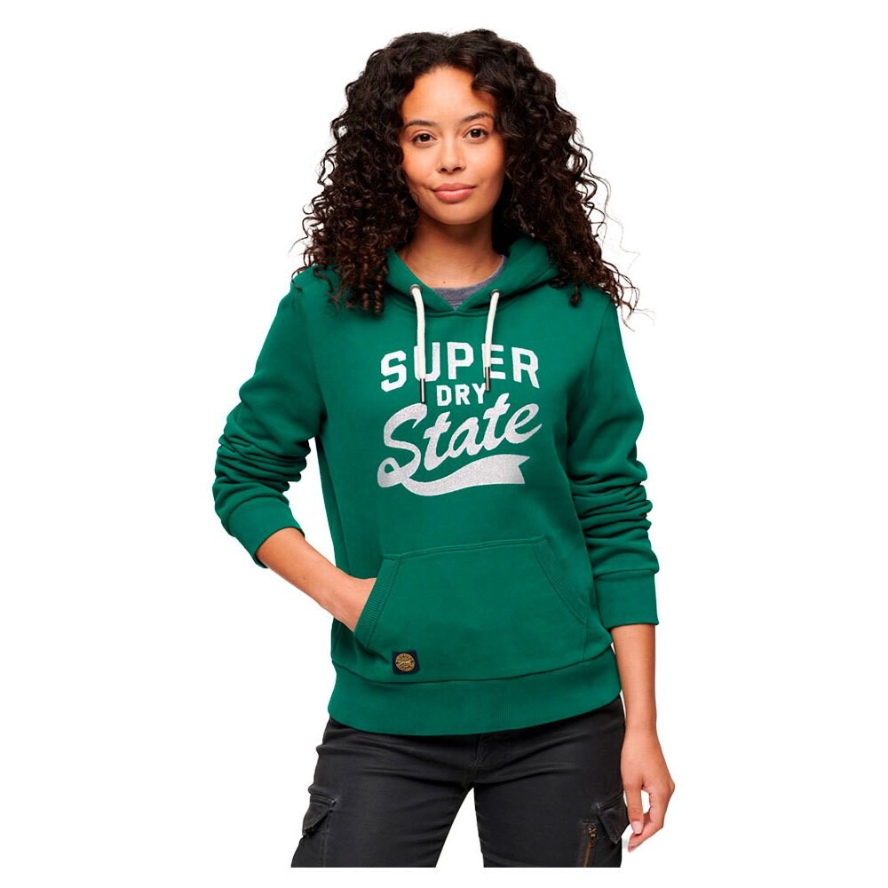 Худи Superdry College Scripted Graphic, зеленый