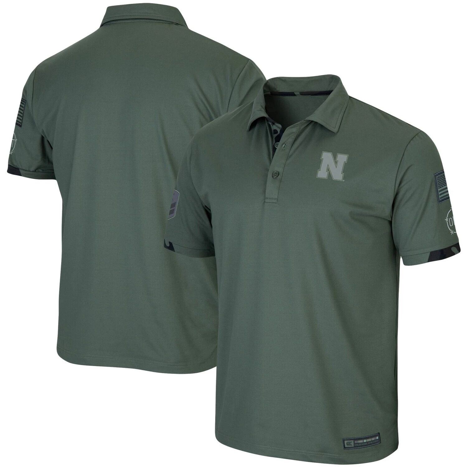 

Мужская футболка-поло Colosseum Green Nebraska Huskers OHT Military Appreciation Echo