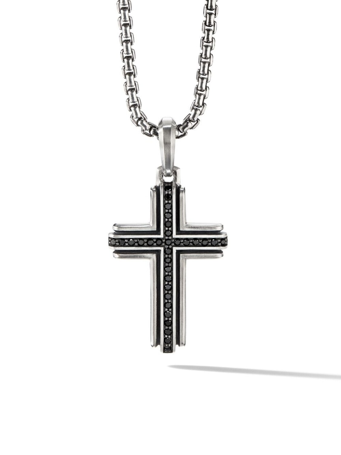 

Серебряная подвеска Deco Cross с бриллиантами David Yurman, серебряный