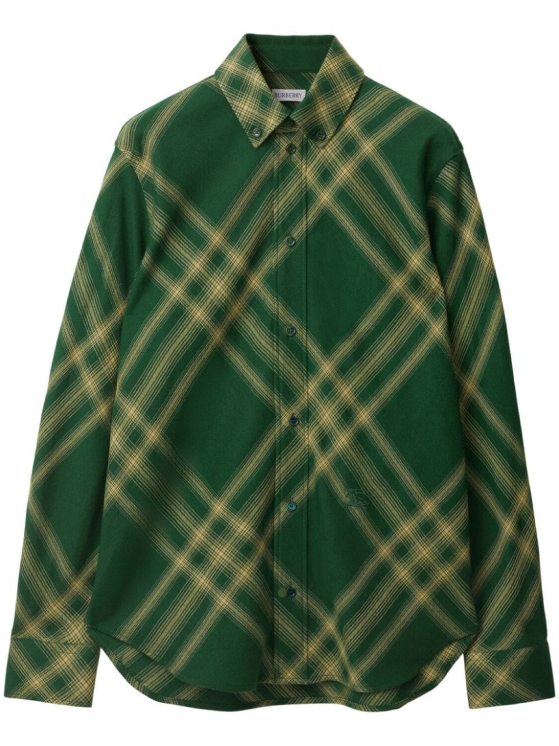 

Шерстяная рубашка в клетку Burberry, зеленый