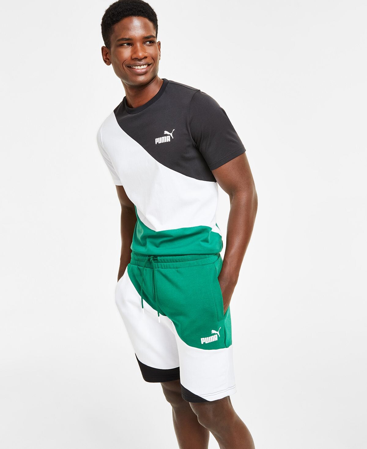 

Мужские шорты Power с завязками с цветными блоками, 9 дюймов Puma