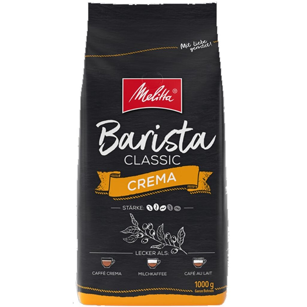 

Кофе MELITTA в зернах Barista Crema 1 кг, сбалансированная гармоничная крепость 3