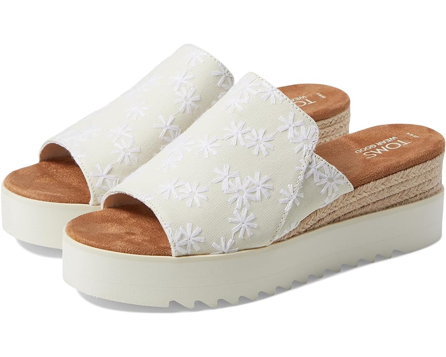 Мюли TOMS Diana, цвет Natural Embroidered Floral рубашка zara embroidered floral semi sheer черный