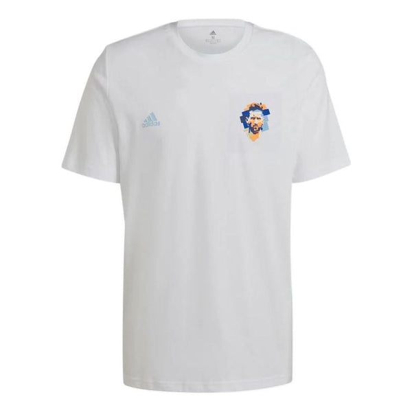 Футболка adidas Printing Round Neck Pullover Sports Short Sleeve White, мультиколор