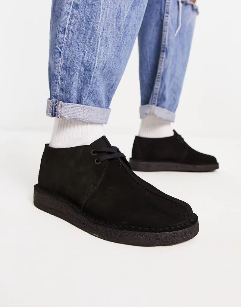Clarks Originals Desert Trek черные замшевые туфли