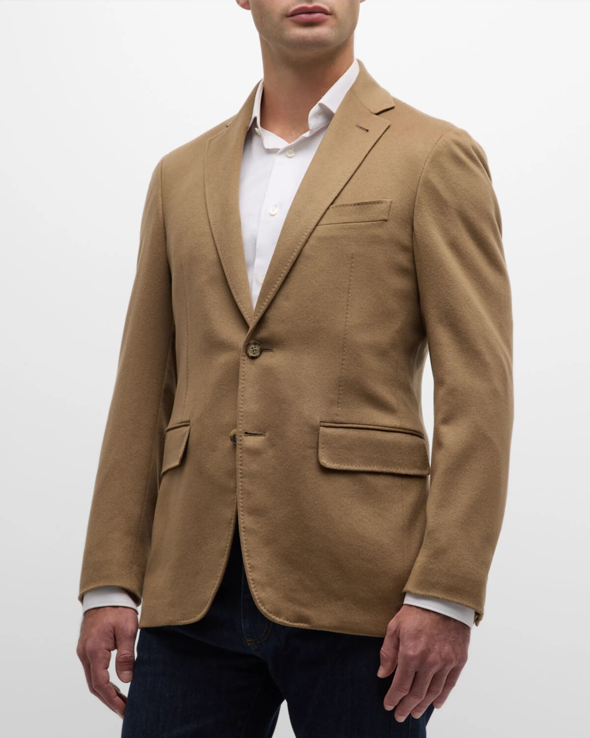 

Мужской однотонный кашемировый пиджак Canali, цвет Tan