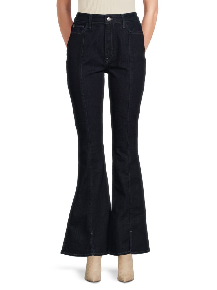 цена Расклешенные джинсы Heidi с высокой посадкой Hudson, индиго